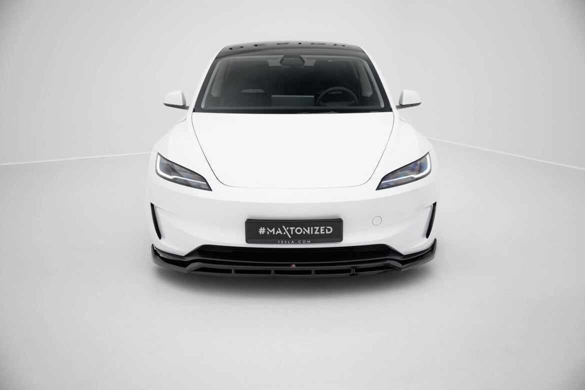 Frontlippe V.1 passend für Tesla Model 3 Performance Mk1 FL schwarz Hochglanz