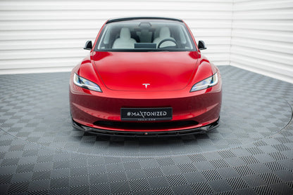 Frontlippe V.1 passend für Tesla Model 3 Project HighlandFL schwarz Hochglanz