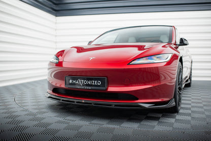 Frontlippe V.1 passend für Tesla Model 3 Project HighlandFL schwarz Hochglanz