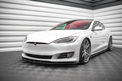 Frontlippe V.1 passend für Tesla Model S FL schwarz Hochglanz