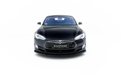 Frontlippe V.1 passend für Tesla Model S Mk1 schwarz Hochglanz