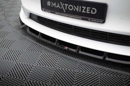 Frontlippe V.1 passend für Tesla Model S Plaid Mk1 FL schwarz Hochglanz