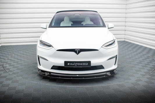 Frontlippe V.1 passend für Tesla Model X Mk1 FL schwarz Hochglanz