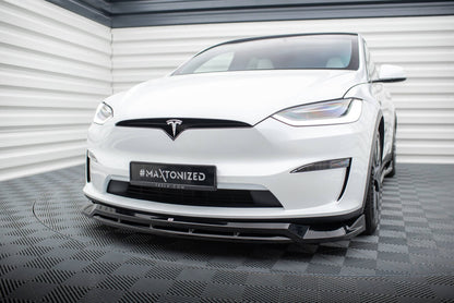 Frontlippe V.1 passend für Tesla Model X Mk1 FL schwarz Hochglanz