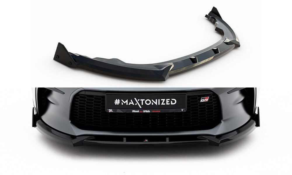 Frontlippe V.1 passend für Toyota GR86 Mk1 schwarz Hochglanz + Flaps matt