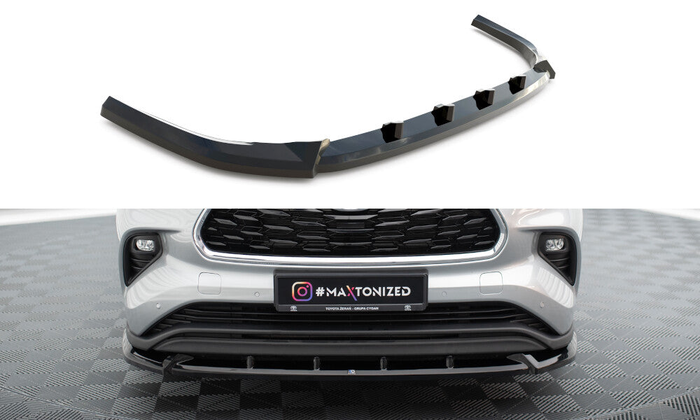 Frontlippe V.1 passend für Toyota Highlander Mk4 schwarz Hochglanz