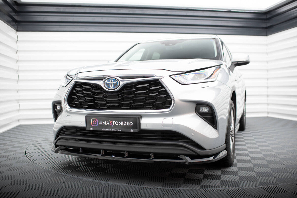Frontlippe V.1 passend für Toyota Highlander Mk4 schwarz Hochglanz
