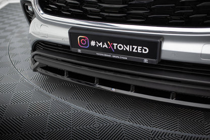 Frontlippe V.1 passend für Toyota Highlander Mk4 schwarz Hochglanz