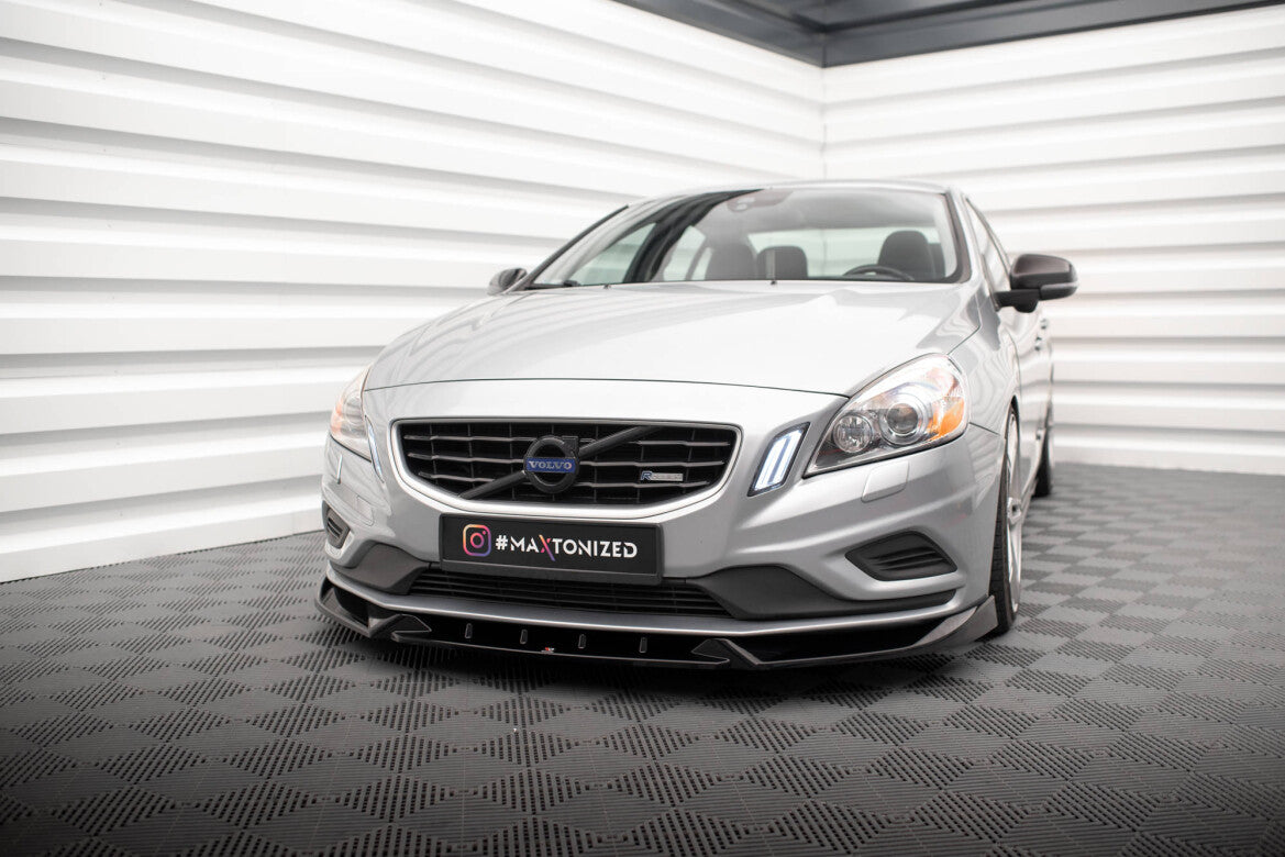 Frontlippe V.1 passend für Volvo S60 R-Design Mk2 schwarz Hochglanz