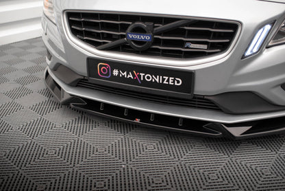 Frontlippe V.1 passend für Volvo S60 R-Design Mk2 schwarz Hochglanz