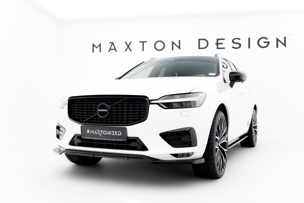 Frontlippe V.1 passend für Volvo XC60 Mk2 R-Design schwarz Hochglanz
