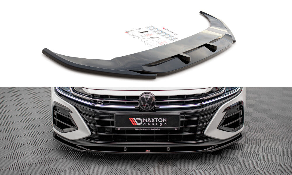 Frontlippe V.1 passend für VW Arteon R Limousine / Shooting Brake Mk1 FL schwarz Hochglanz