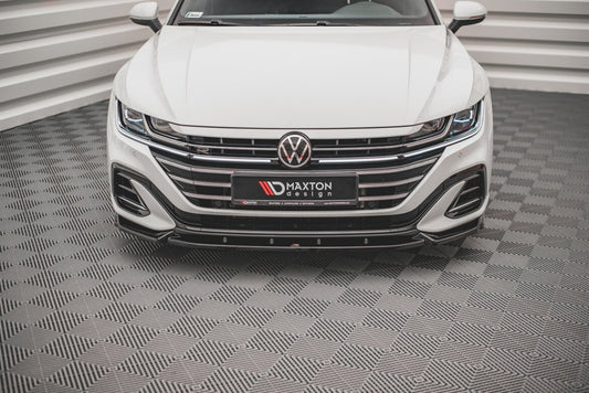 Frontlippe V.1 passend für VW Arteon R-Line Limousine / Shooting Brake Mk1 FL schwarz Hochglanz