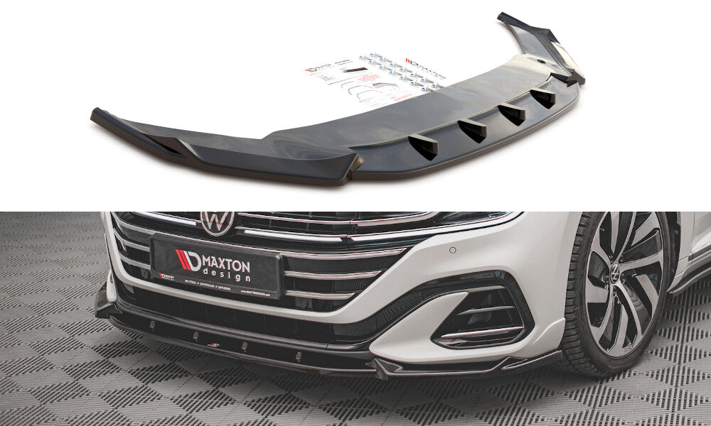 Frontlippe V.1 passend für VW Arteon R-Line Limousine / Shooting Brake Mk1 FL schwarz Hochglanz