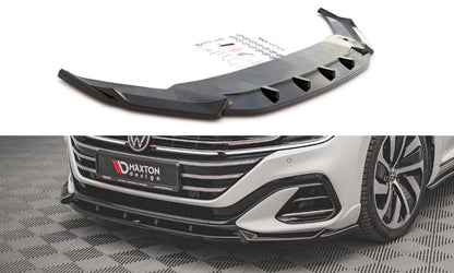 Frontlippe V.1 passend für VW Arteon R-Line Limousine / Shooting Brake Mk1 FL schwarz Hochglanz