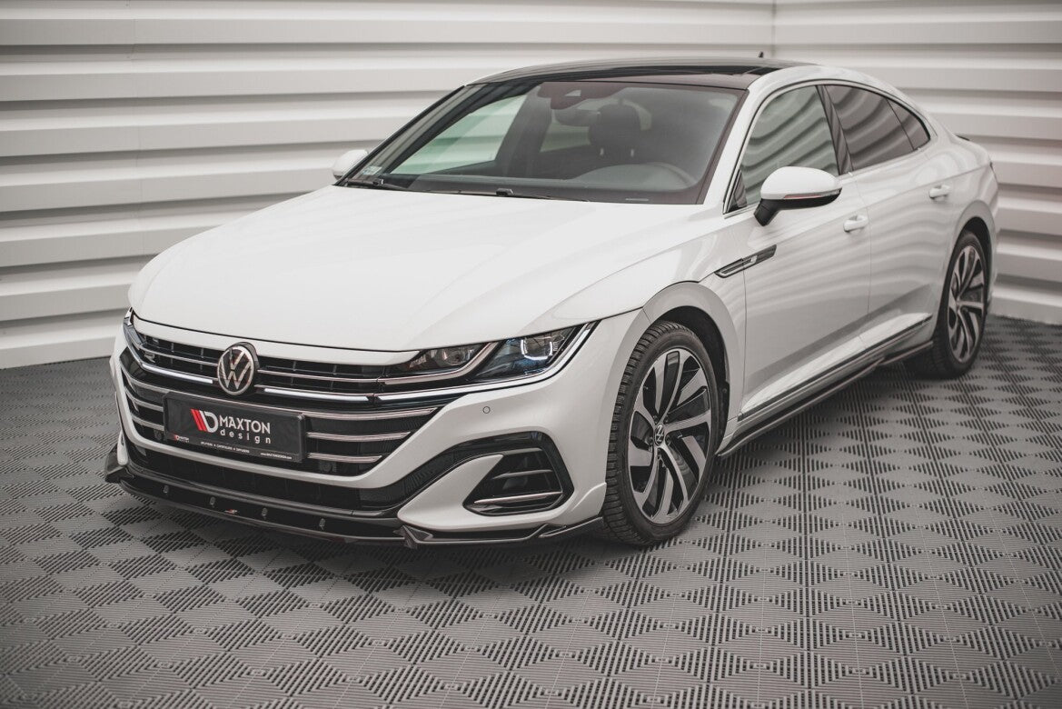 Frontlippe V.1 passend für VW Arteon R-Line Limousine / Shooting Brake Mk1 FL schwarz Hochglanz