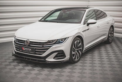 Frontlippe V.1 passend für VW Arteon R-Line Limousine / Shooting Brake Mk1 FL schwarz Hochglanz
