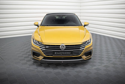 Frontlippe V.1 passend für VW Arteon R-Line Limousine / Shooting Brake Mk1 schwarz Hochglanz