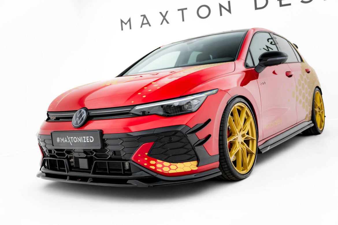 Frontlippe V.1 passend für VW Golf GTI Clubsport Mk8 FL schwarz Hochglanz