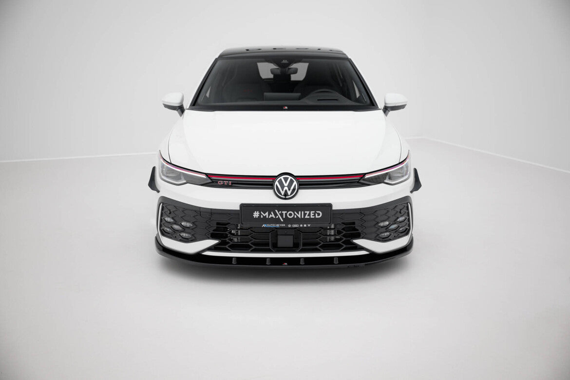 Frontlippe V.1 passend für VW Golf GTI / GTE / R-Line Mk8 FL schwarz Hochglanz