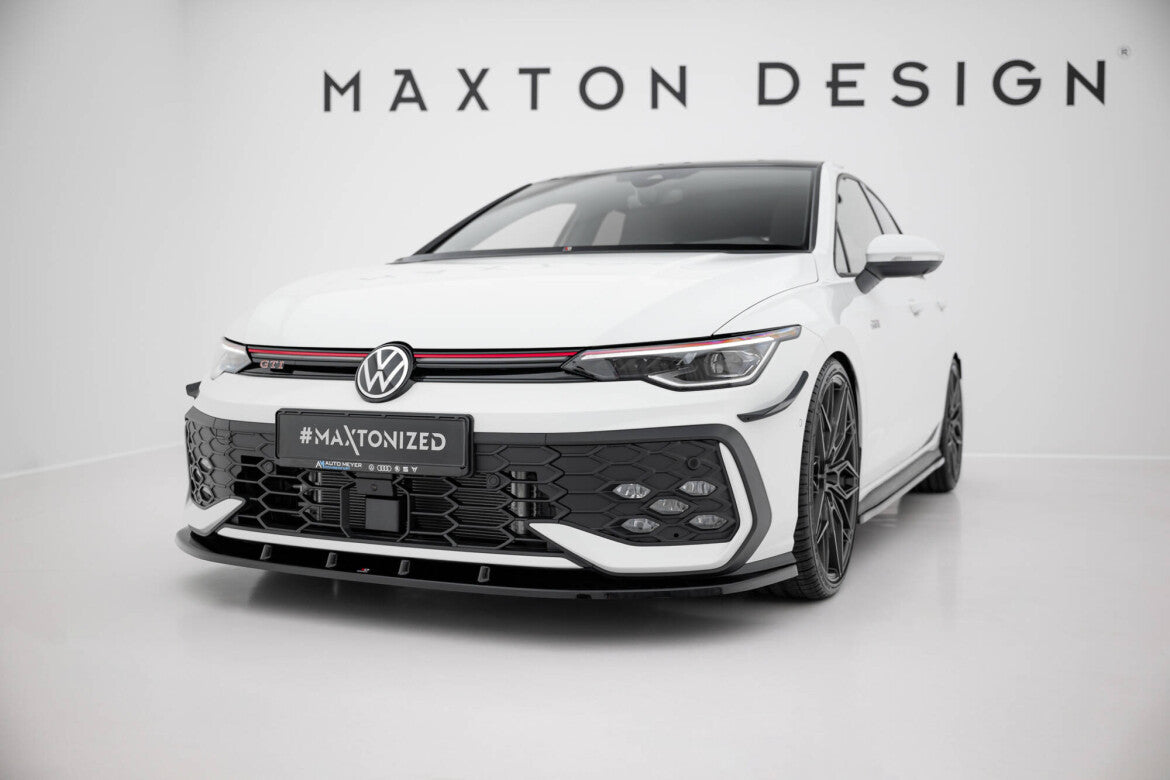 Frontlippe V.1 passend für VW Golf GTI / GTE / R-Line Mk8 FL schwarz Hochglanz