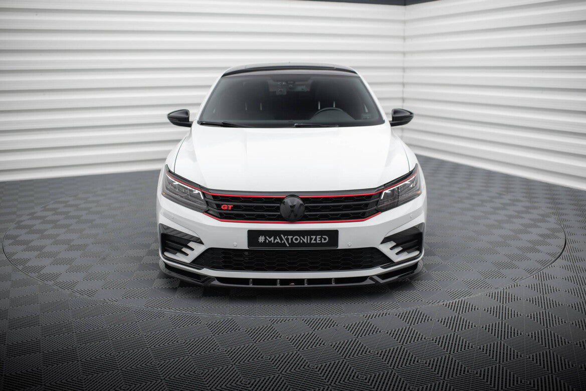 Frontlippe V.1 passend für VW Passat GT B8 FL USA schwarz Hochglanz