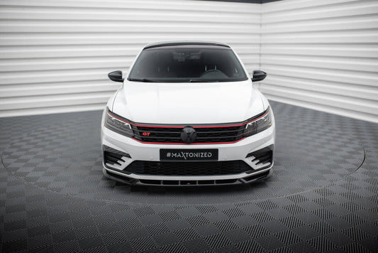 Frontlippe V.1 passend für VW Passat GT B8 FL USA schwarz Hochglanz