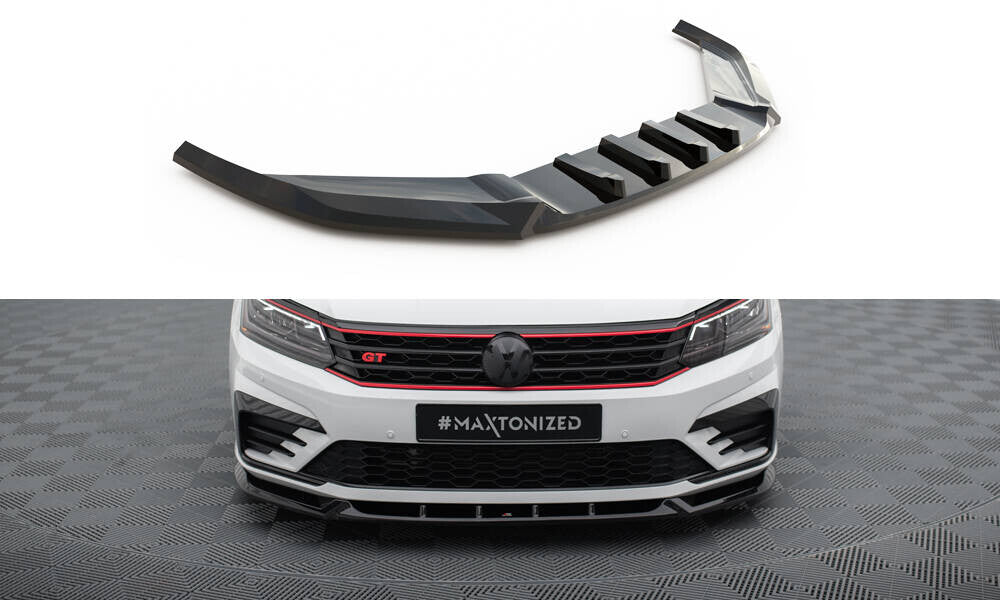 Frontlippe V.1 passend für VW Passat GT B8 FL USA schwarz Hochglanz
