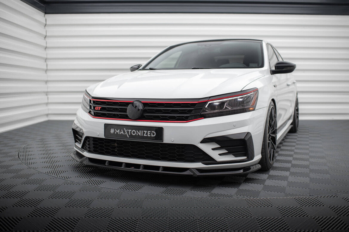 Frontlippe V.1 passend für VW Passat GT B8 FL USA schwarz Hochglanz