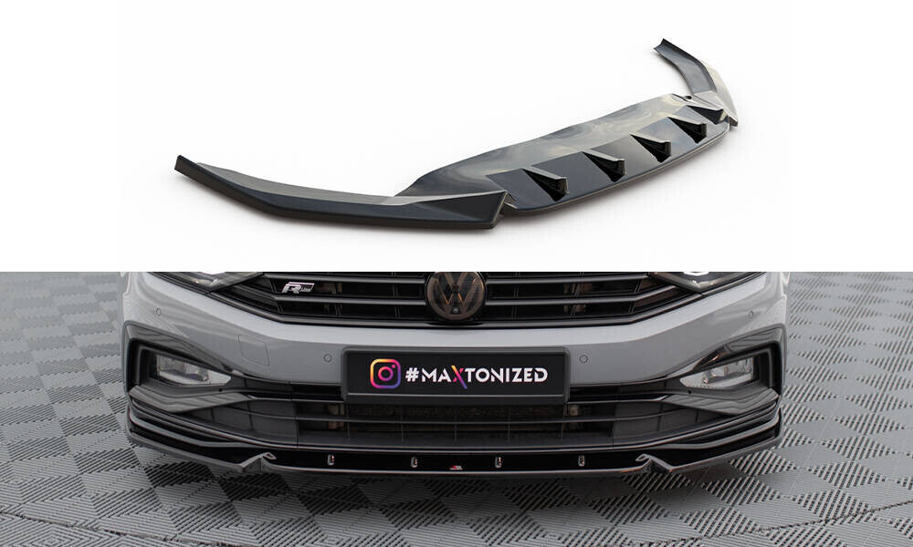 Frontlippe V.1 passend für VW Passat R-Line B8 FL schwarz Hochglanz