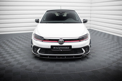 Frontlippe V.1 passend für VW Polo GTI Mk6 FL schwarz Hochglanz