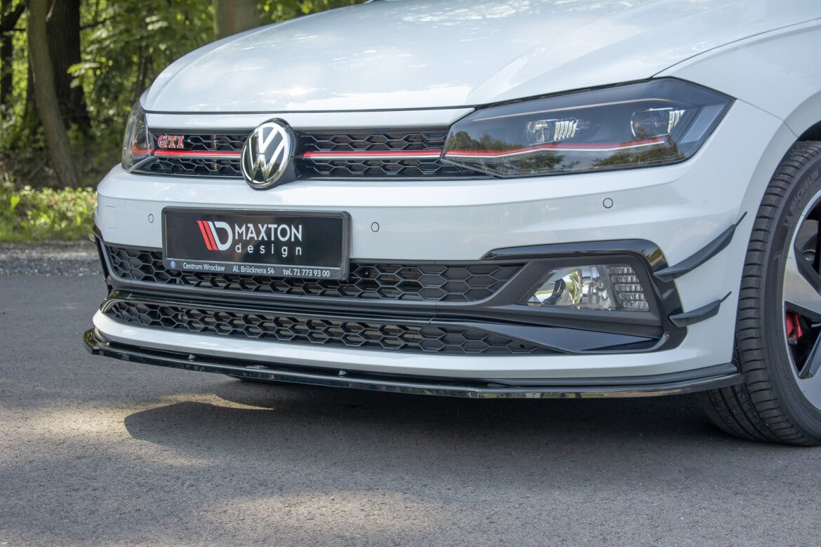 Frontlippe V.1 passend für VW Polo GTI / R-line Mk6 schwarz Hochglanz