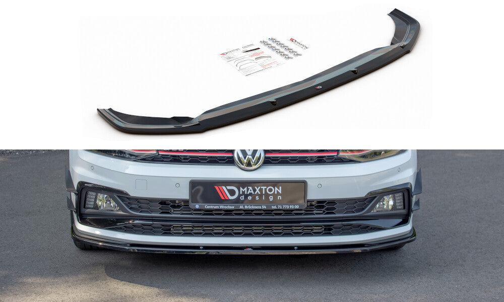 Frontlippe V.1 passend für VW Polo GTI / R-line Mk6 schwarz Hochglanz