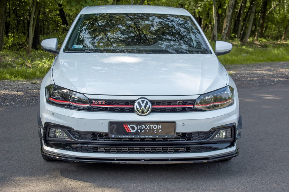 Frontlippe V.1 passend für VW Polo GTI / R-line Mk6 schwarz Hochglanz