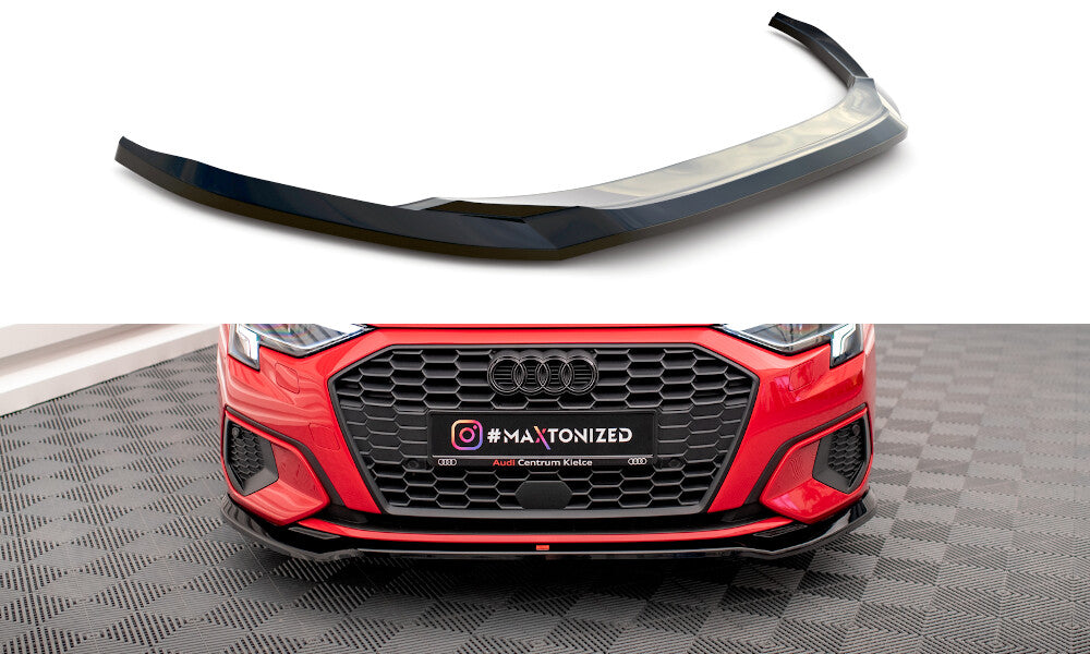 Frontlippe V.2 passend für Audi A3 8Y schwarz Hochglanz