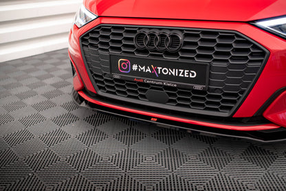 Frontlippe V.2 passend für Audi A3 8Y schwarz Hochglanz