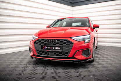 Frontlippe V.2 passend für Audi A3 8Y schwarz Hochglanz