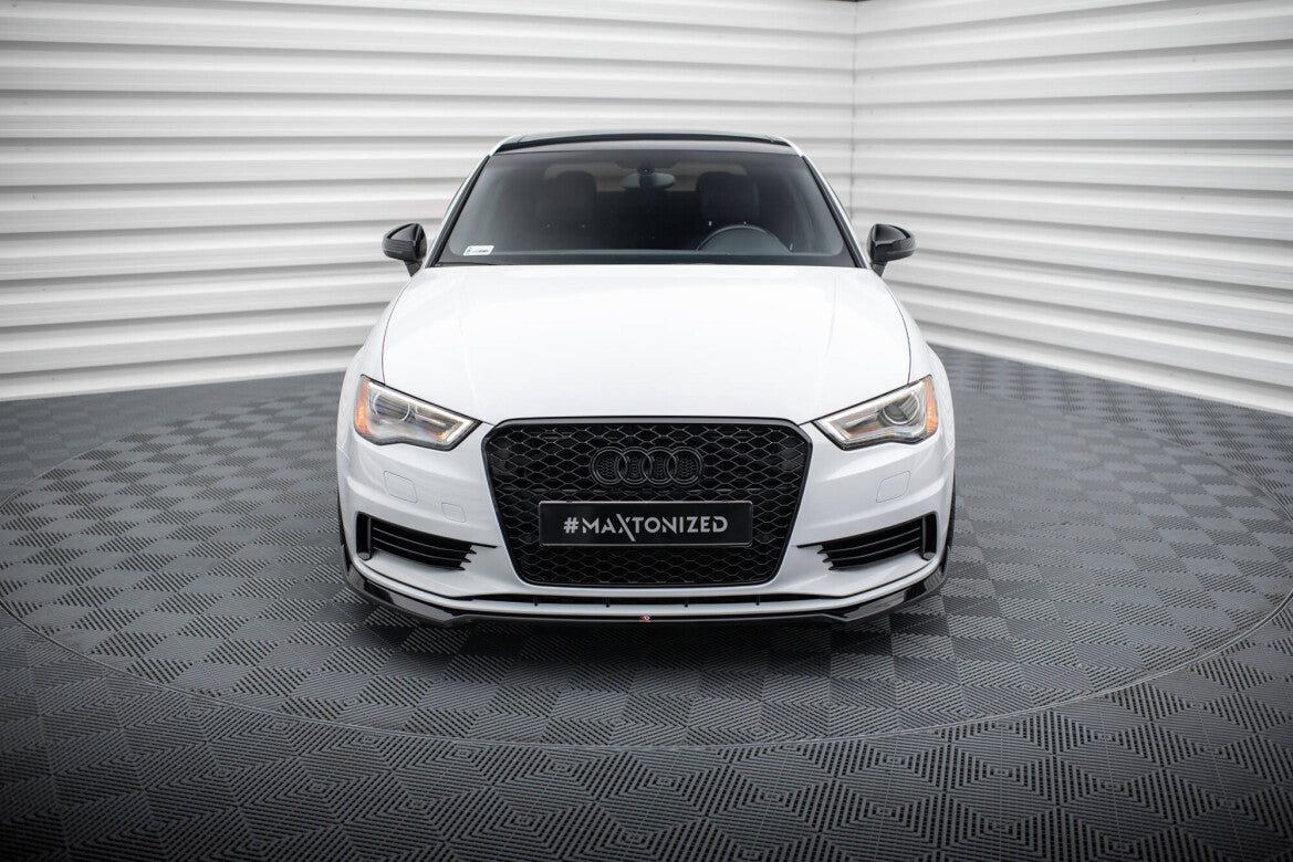 Frontlippe V.2 passend für Audi A3 Limousine 8V schwarz Hochglanz
