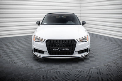 Frontlippe V.2 passend für Audi A3 Limousine 8V schwarz Hochglanz