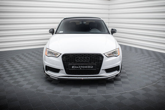 Frontlippe V.2 passend für Audi A3 Limousine 8V schwarz Hochglanz