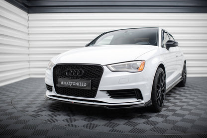 Frontlippe V.2 passend für Audi A3 Limousine 8V schwarz Hochglanz