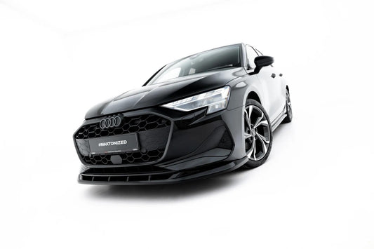 Frontlippe V.2 passend für Audi A3 Limousine 8Y Facelift schwarz Hochglanz