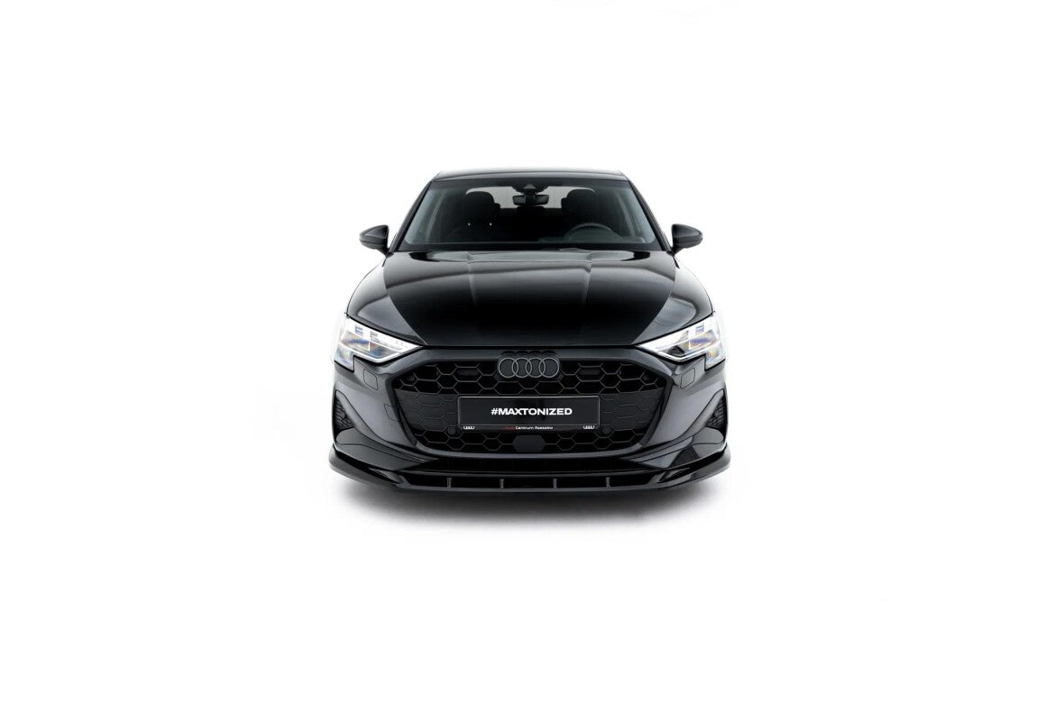 Frontlippe V.2 passend für Audi A3 Limousine 8Y Facelift schwarz Hochglanz