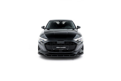 Frontlippe V.2 passend für Audi A3 Limousine 8Y Facelift schwarz Hochglanz