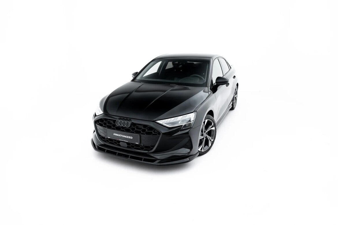 Frontlippe V.2 passend für Audi A3 Limousine 8Y Facelift schwarz Hochglanz