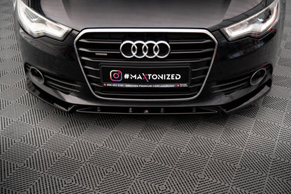 Frontlippe V.2 passend für Audi A6 C7 schwarz Hochglanz