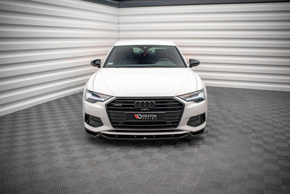 Frontlippe V.2 passend für Audi A6 C8 schwarz Hochglanz