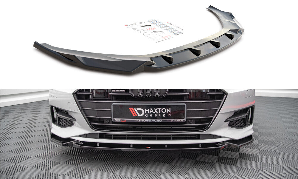 Frontlippe V.2 passend für Audi A7 C8 schwarz Hochglanz