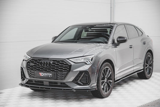 Frontlippe V.2 passend für Audi Q3 Sportback / SUV S-Line F3 schwarz Hochglanz