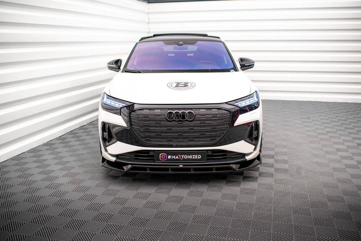 Frontlippe V.2 passend für Audi Q4 e-tron Sportback S-line Mk1 schwarz Hochglanz